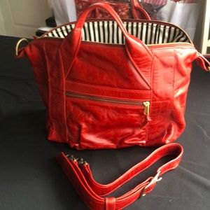 Red Leather Louise Bag